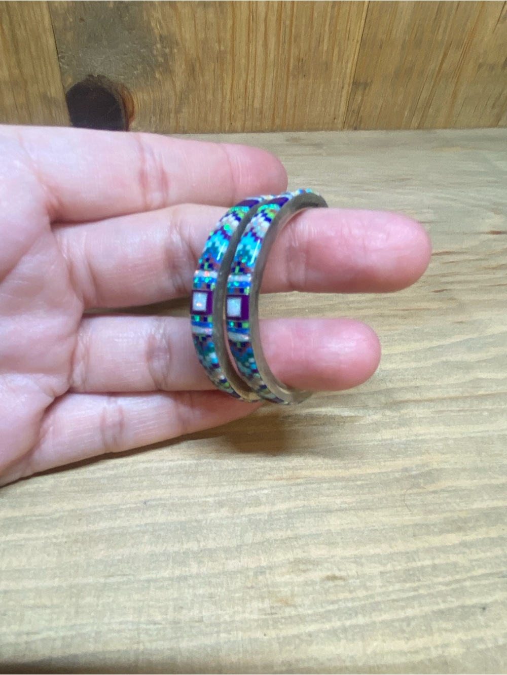 Zuni Hoop Earrings Jewelry Native American Opal Sterling Silver Indigenous Inlay - Picture 7 of 11